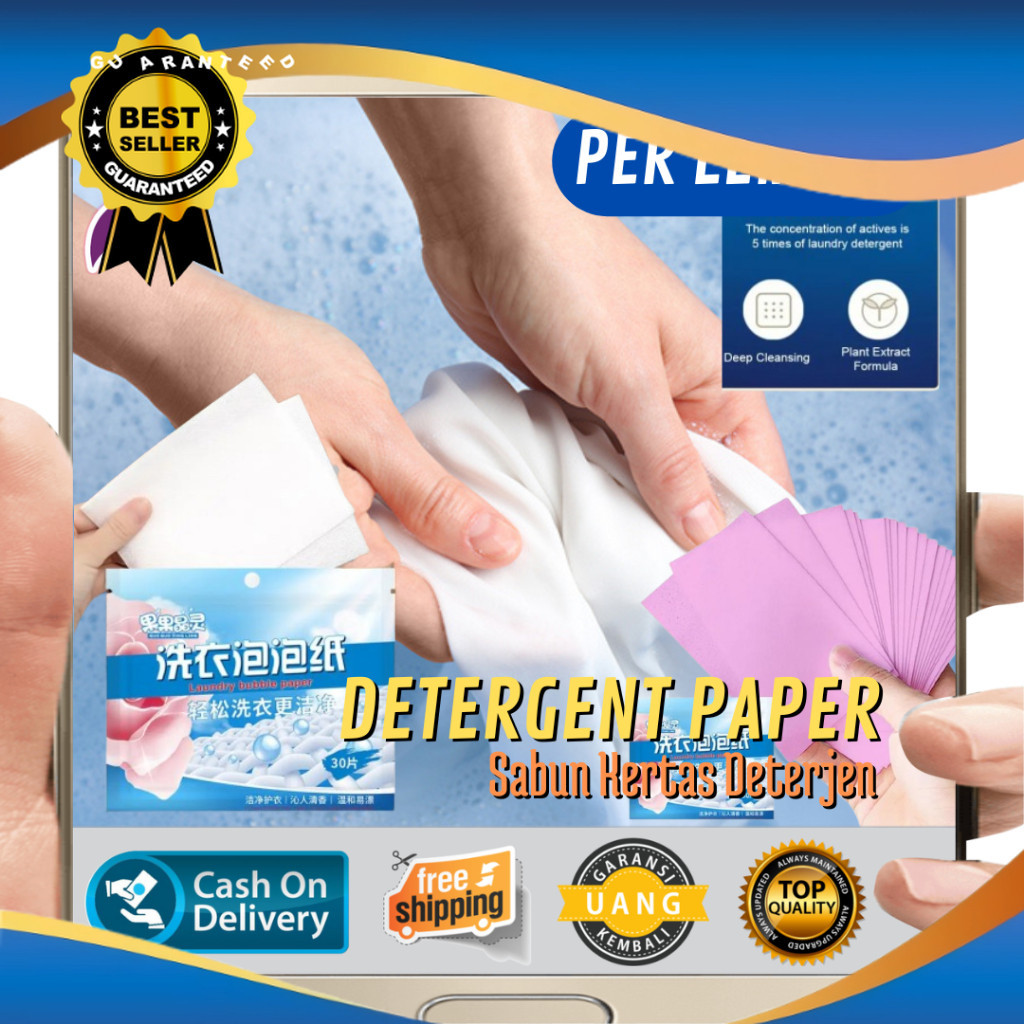 Sabun Kertas Deterjen Laundry - Sabun Deterjen Penghilang Noda Pakaian
