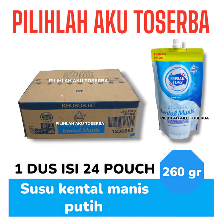 

Frisian Flag Susu Kental Manis PUTIH POUCH 260 gram - ( HARGA 1 DUS )