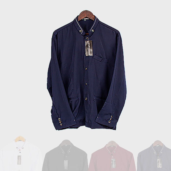 promosi Baju Koko Pria Jasko Jas Koko Polos Hitam - Navy, XL
