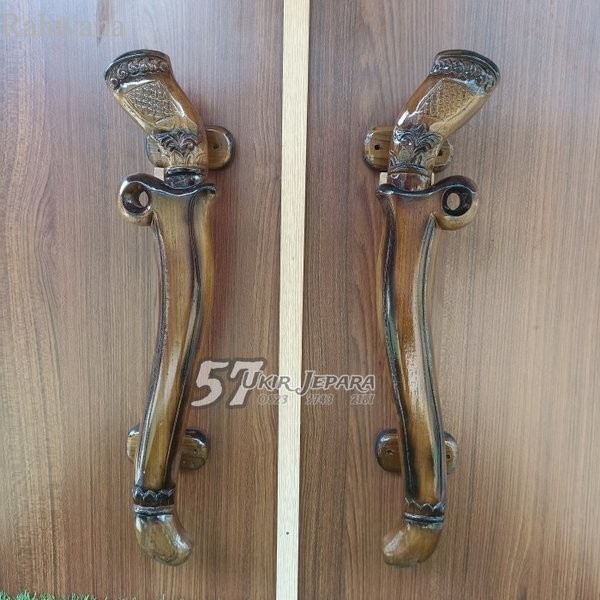 

Handel pintu - Gagang rumah ukir jepara motif keris bahan kayu jati murah