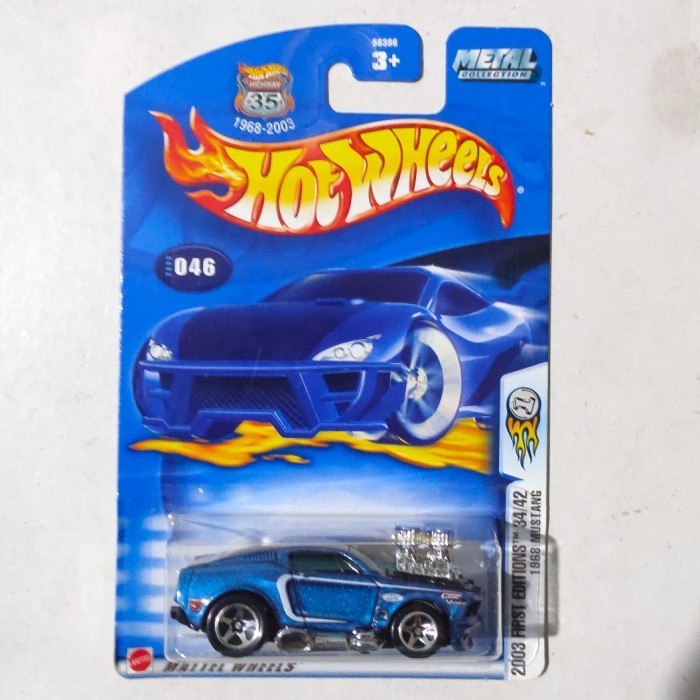 Hotwheels Hot Wheels Tooned 1968 68 Mustang biru 2004 First Editions -DD24