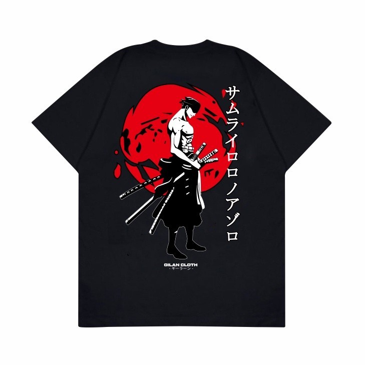 Gilan Kaos Baju Anime One Piece RORONOA ZORO  T Shirt Distro Atasan Pria Wanita katun combed 24s vir