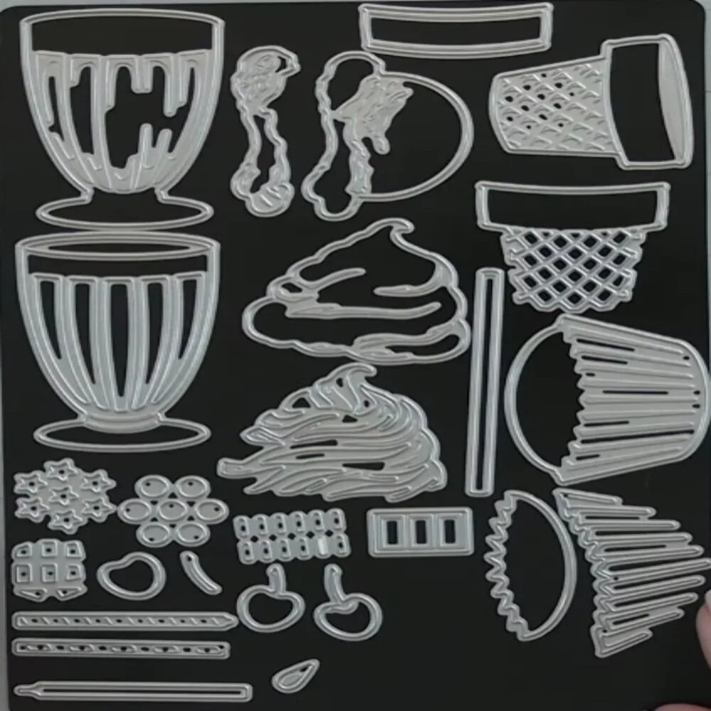 

New Birthday Ice Cream Metal Cutting Dies For Decorating Scrapbook Diy Paper Card Album Mould Embossing Craft 2024 Arrivals