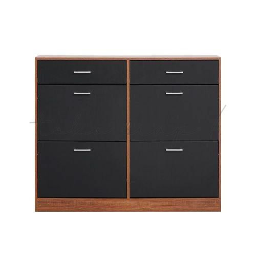 Tokosiap - INFORMA THOMAS KABINET SEPATU 4 TINGKAT DENGAN 2 LACI - COKELAT WALNUT - Walnut