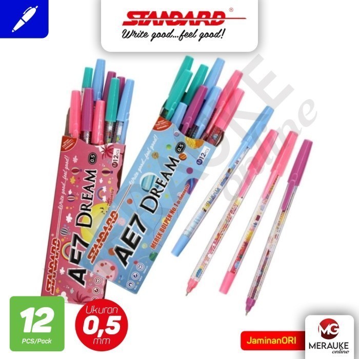 

Ballpoint STANDARD AE7 DREAM - Hitam 12 Pcs
