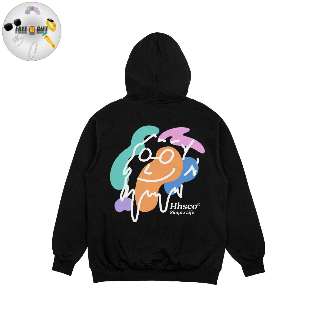 [ FREE GIFT ] Hoodie Simple Life Hitam Casual Cotton Flecee Jaket Pria