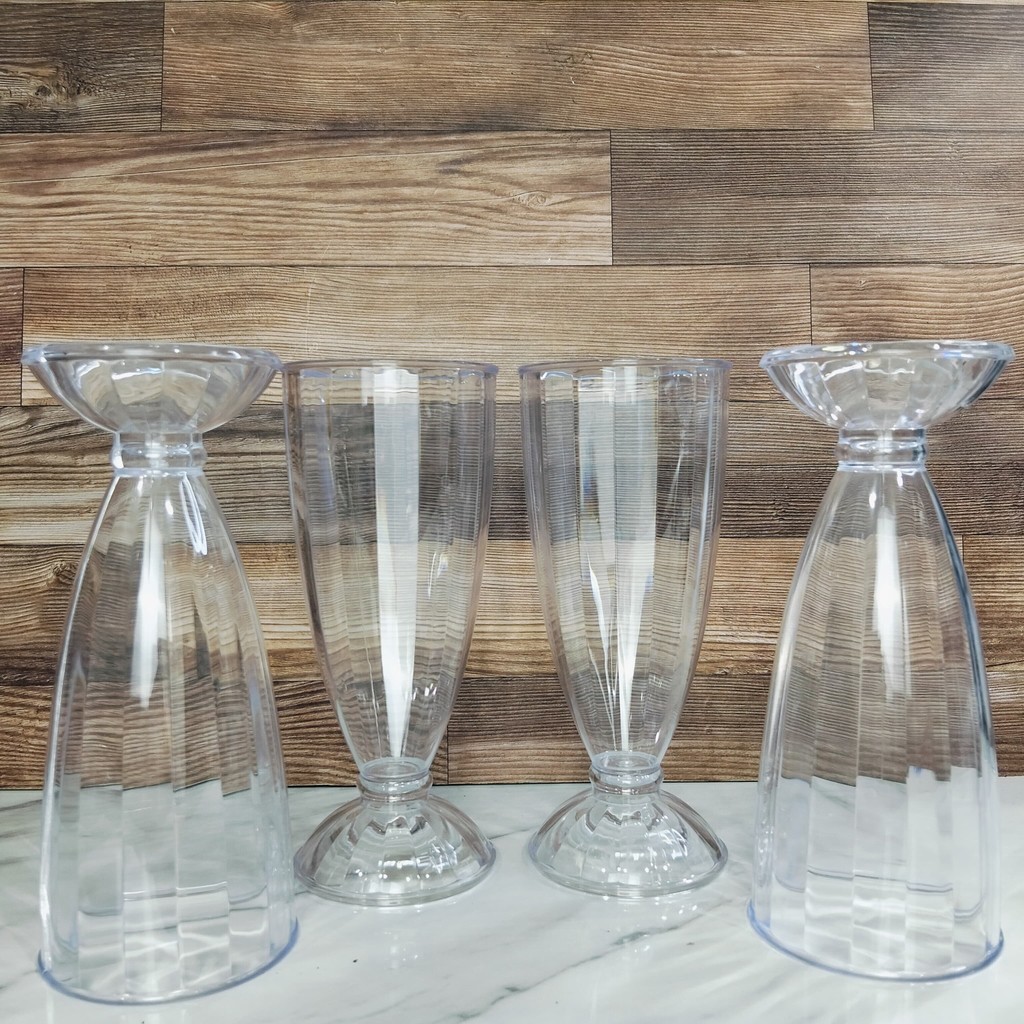 Gelas Jus Kristal Cafe 400ml Cantik Gelas Piala Minuman Plastik Transparant Gelas Jus Buah Anti Peca