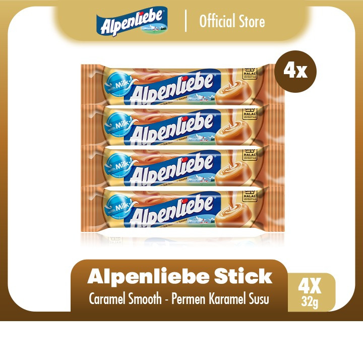 

Alpenliebe Stick Caramel Roll 128g - Permen Karamel Susu (4 Rolls)