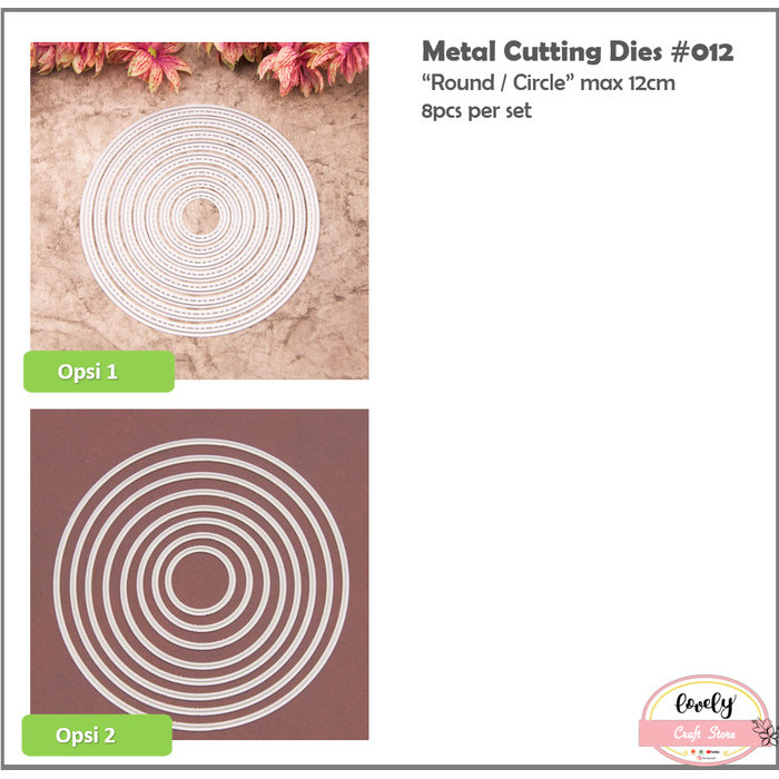 

Metal cutting dies - 8pcs round dies max 12cm for cards, scrapbook - set12cm opsi 2