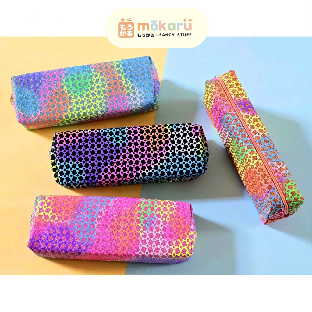 

Fancy Pencil Case Rainbow Glitter PC-502 Tempat Pensil Kain Murah