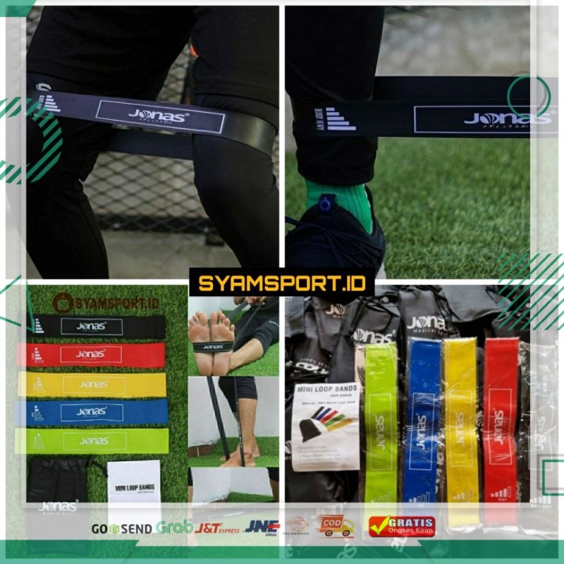 3.3 Karet Olahraga Elastis Level 1-6 Lengkap ORI / Resistanceband Jonas / Karet Olahraga Paha/Karet 