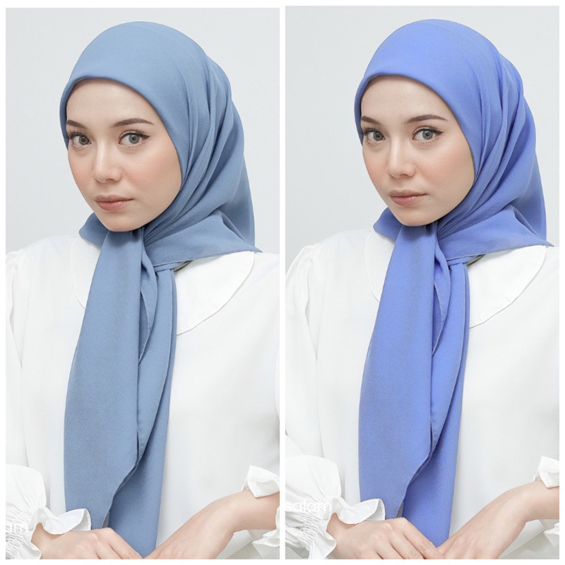 ( SERIES BLUE ) Hijab Pollycotton Hijab Square ( Dusty blue, Jeans, Denim, Baby Blue, Baby Denim, De
