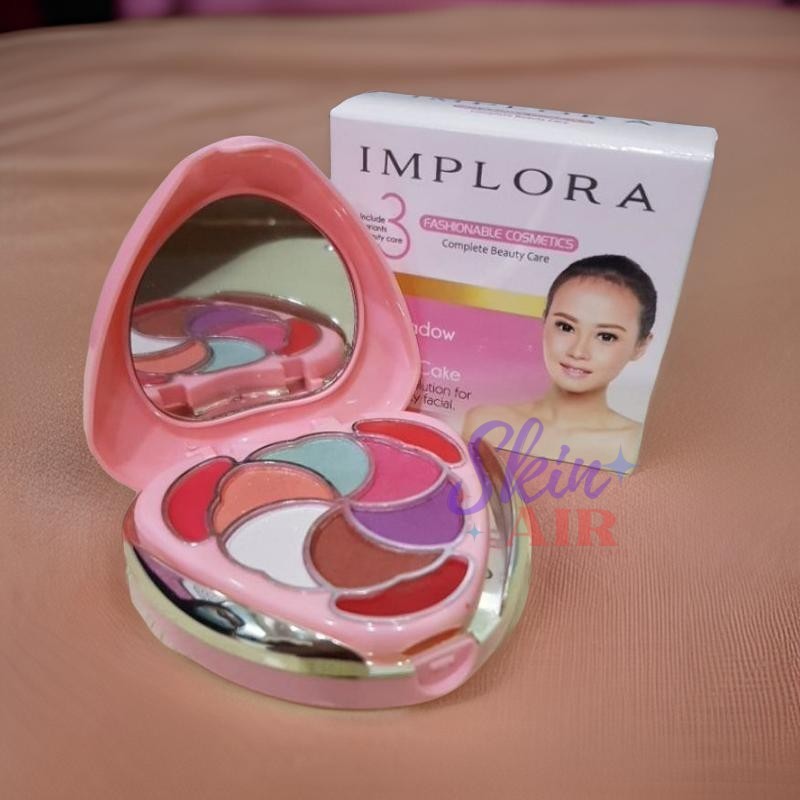 BENTUK HATI - BEDAK IMPLORA SET EYESHADOW LIPSTICK SUDAH BPOM