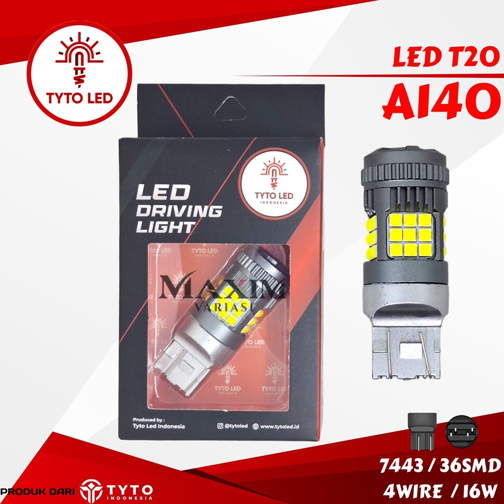 LAMPU LED MOBIL SOKET T20 7443 36SMD 16WATT DC 12V 4WIRE - TYTO LED A140