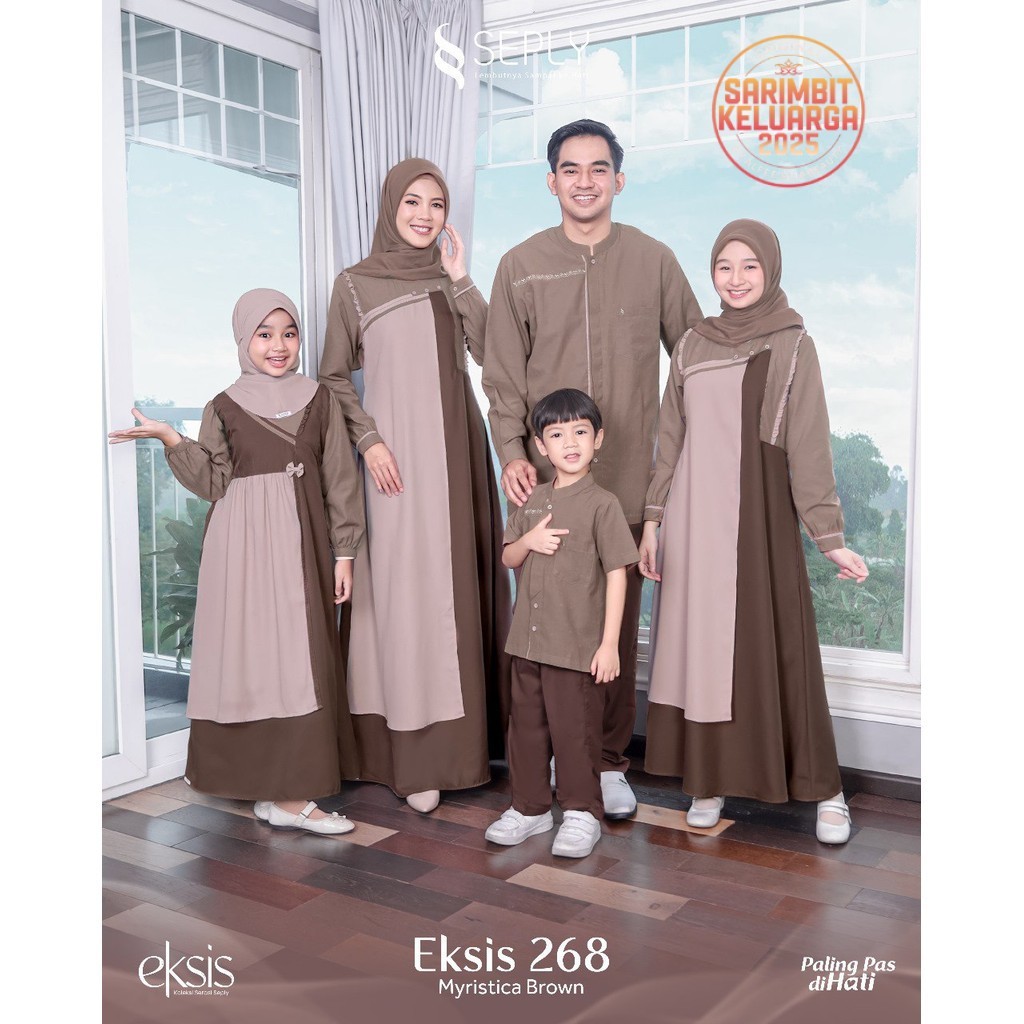 SARIMBIT EKSIS 268-269 / Selia 156 Setelan Gamis Anak Elegan Mix Layer / Baju Lebaran Keluarga Sarim