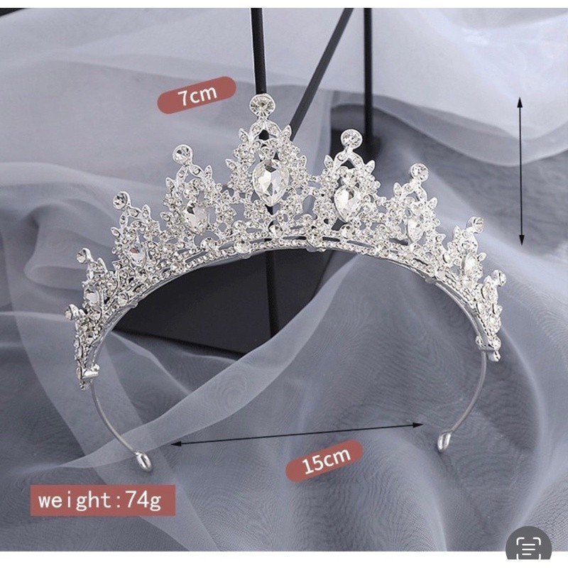 Ay00 (Yunita)(BISA HIJAB) CROWN Bridal/ MAHKOTA TIARA PRINCESS KRISTAL BERLIAN / MAHKOTA BLINGBLING