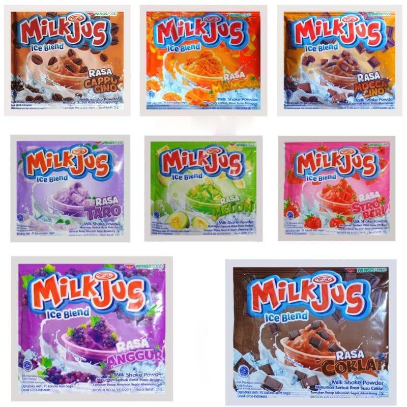 

MILKJUS Ice Blend Minuman Serbuk Aneka Rasa Susu 1 Renceng Isi 10 pcs