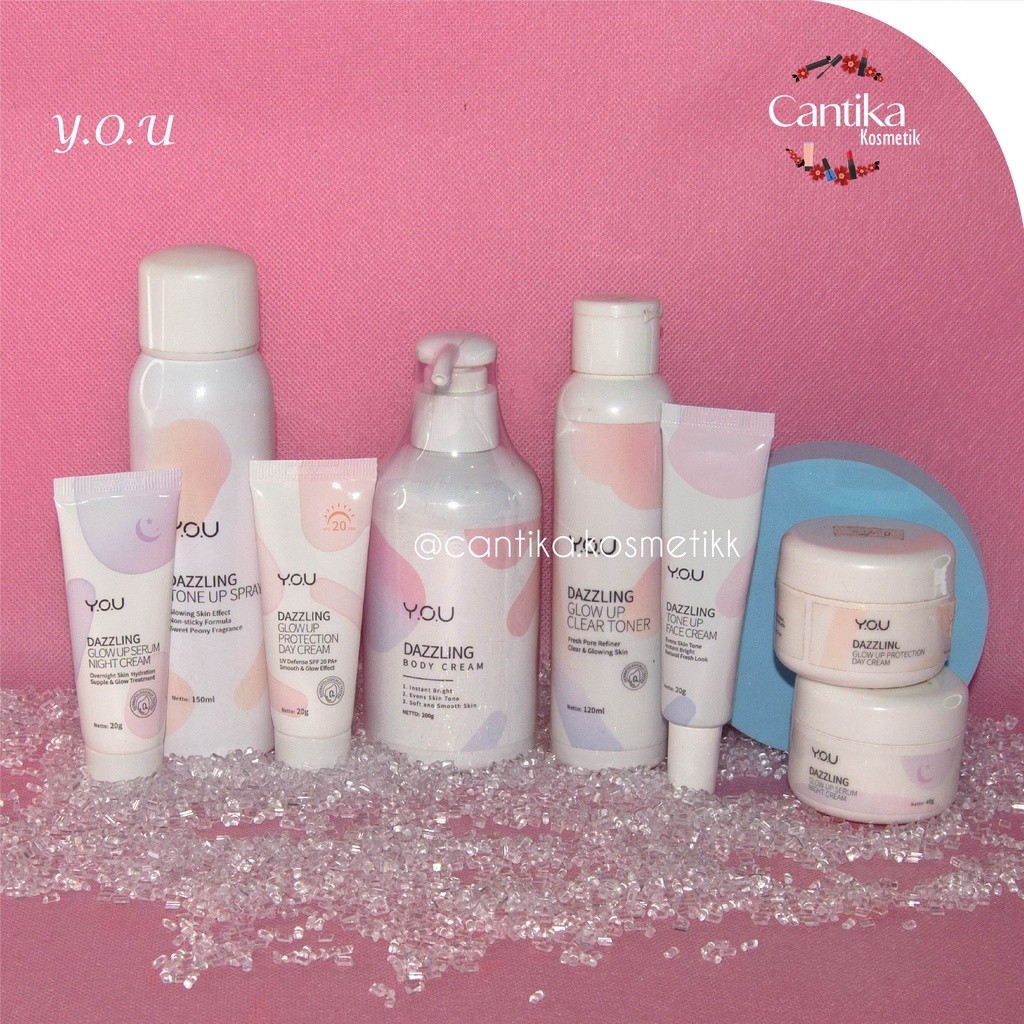 ♥ CANTIKA ♥ Y.O.U dazzling glow up series prestige skincare memutihkan kulit import