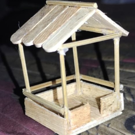 miniatur rumah kayu stik es krim kerajinan aquarium aquascape