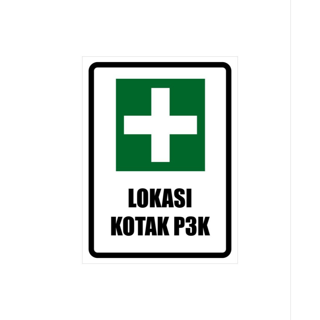 

Stiker Vinyl sign Rambu LOKASI KOTAK P3K. 20X15CM