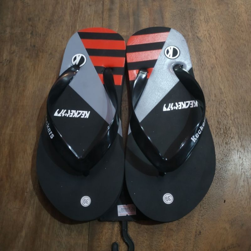 FASHION PRIA WANITA SANDAL JEPIT LOCAL BRAND- GSF-MERAH Strip