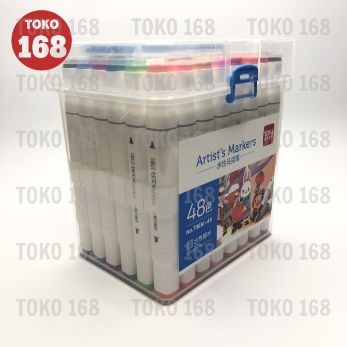 

PROMO!! -Deli Sketch/Water-based Marker/Spidol Sketsa 70816 48 Warna (SET)