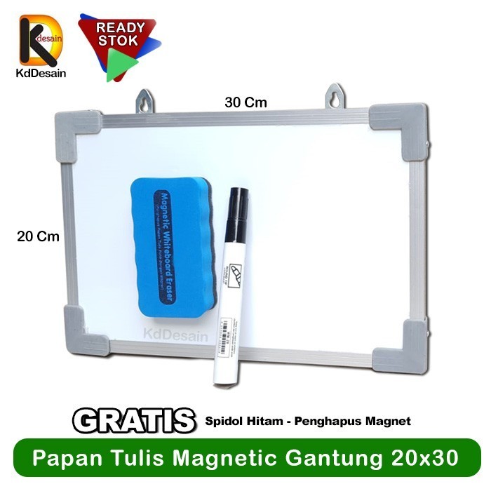 

PROMO!! -Papan Tulis Whiteboard Magnetic Gantung 20x30 Spidol Hitam Penghapusan