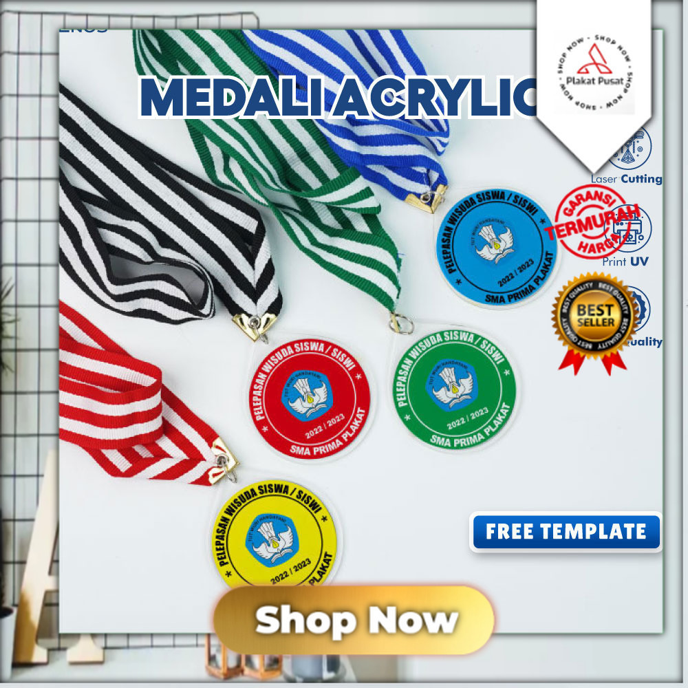 MEDALI AKRILIK CUSTOM || MEDALI WISUDA AKRILIK || MEDALI GRADUATION || MEDALI AKRILIK