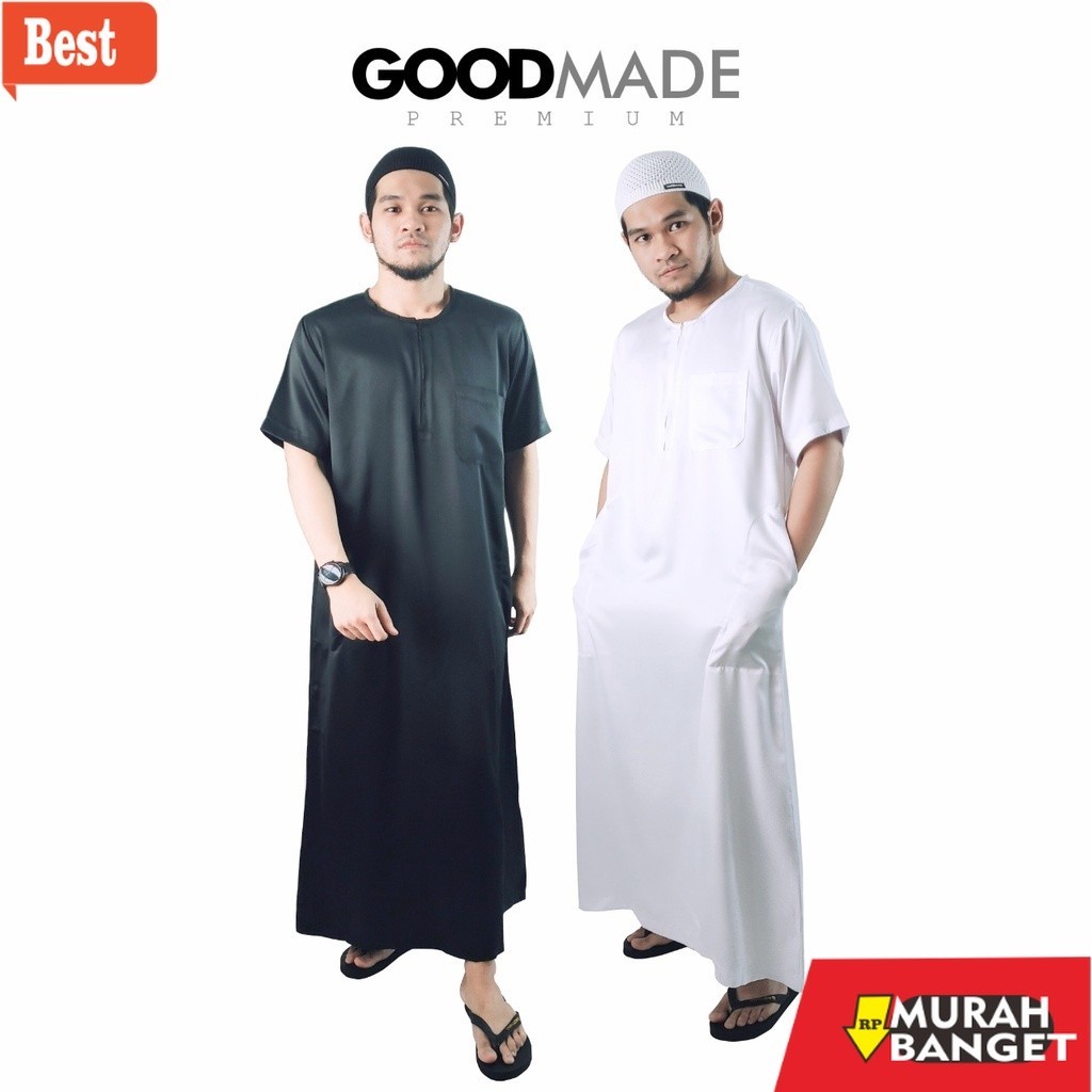 Baju timur tengah pria- GOOD MADE - Gamis Pria Gamis Putih Polos Gamis Hitam Polos | Jubah Pria Casu