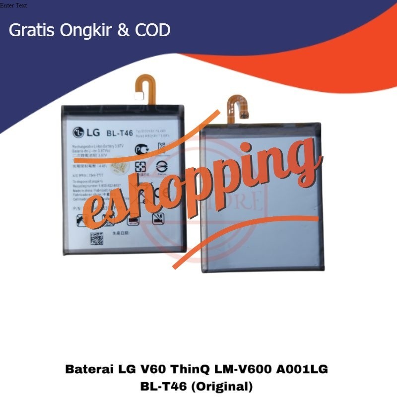 BATERAI BATTERY LG V60 LM-V600 A001LG BL-T46 ORIGINAL BATRE ORI