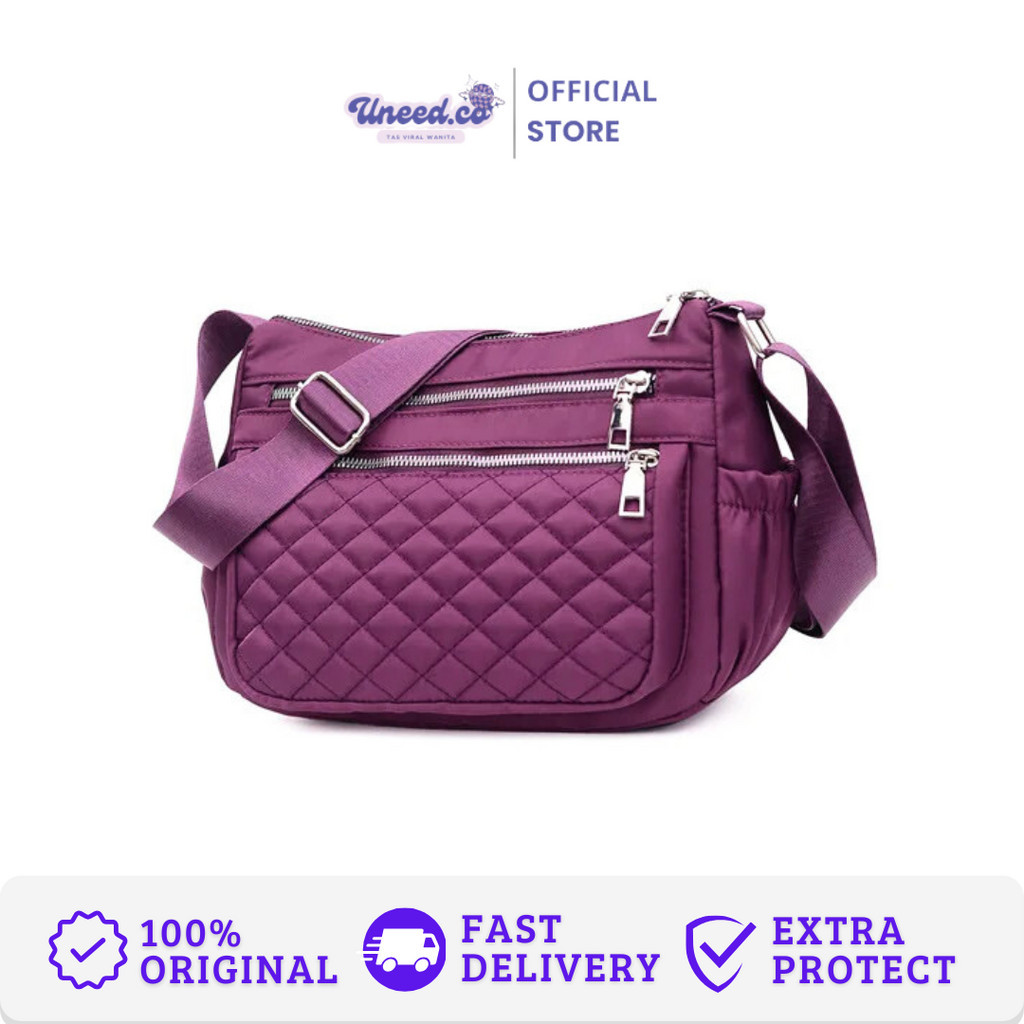 TAS SELEMPANG KOREA SAMINA | Tas Wanita Kekinian Tas Selempang Parasut Anti Air - Tas Selempang Wani