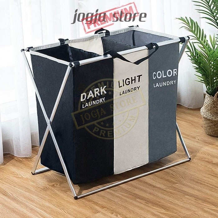 Laundry Bag Besar Keranjang Cucian Pakaian Basket Baju Kotor 3 Warna