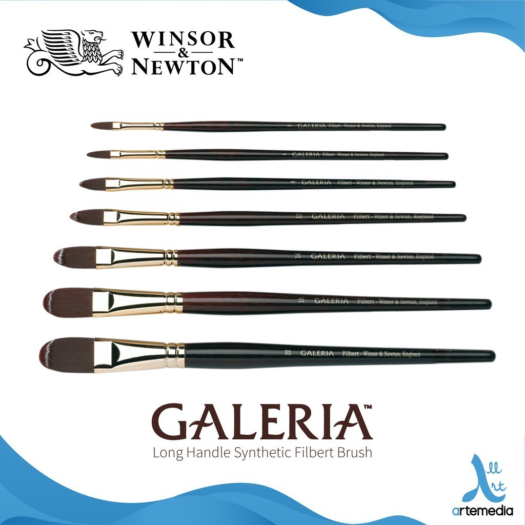 

Winsor & Newton Galeria Filbert Synthetic Brush Long Handle Kuas Lukis