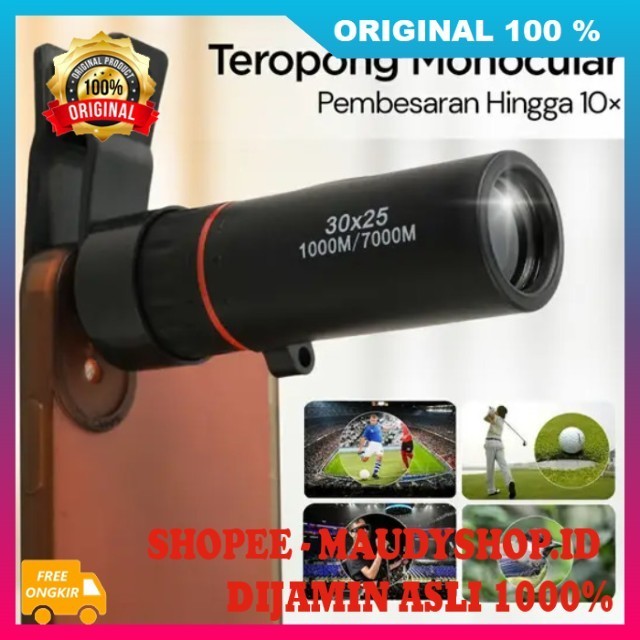 Monocular Scope Teropong Single Zoomable Teropong Mini Waterproof ASLI ORI