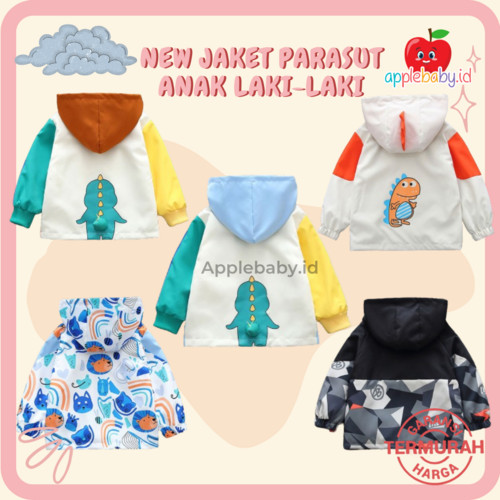 NEW Jaket Parasut Anak Jaket Anak Dinosaurus Jaket Karakter Jaket Anak Anti Air