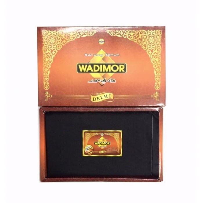 Sarung Pria Dewasa Tenun Wadimor Warna Putih Tumpal Original Hitam