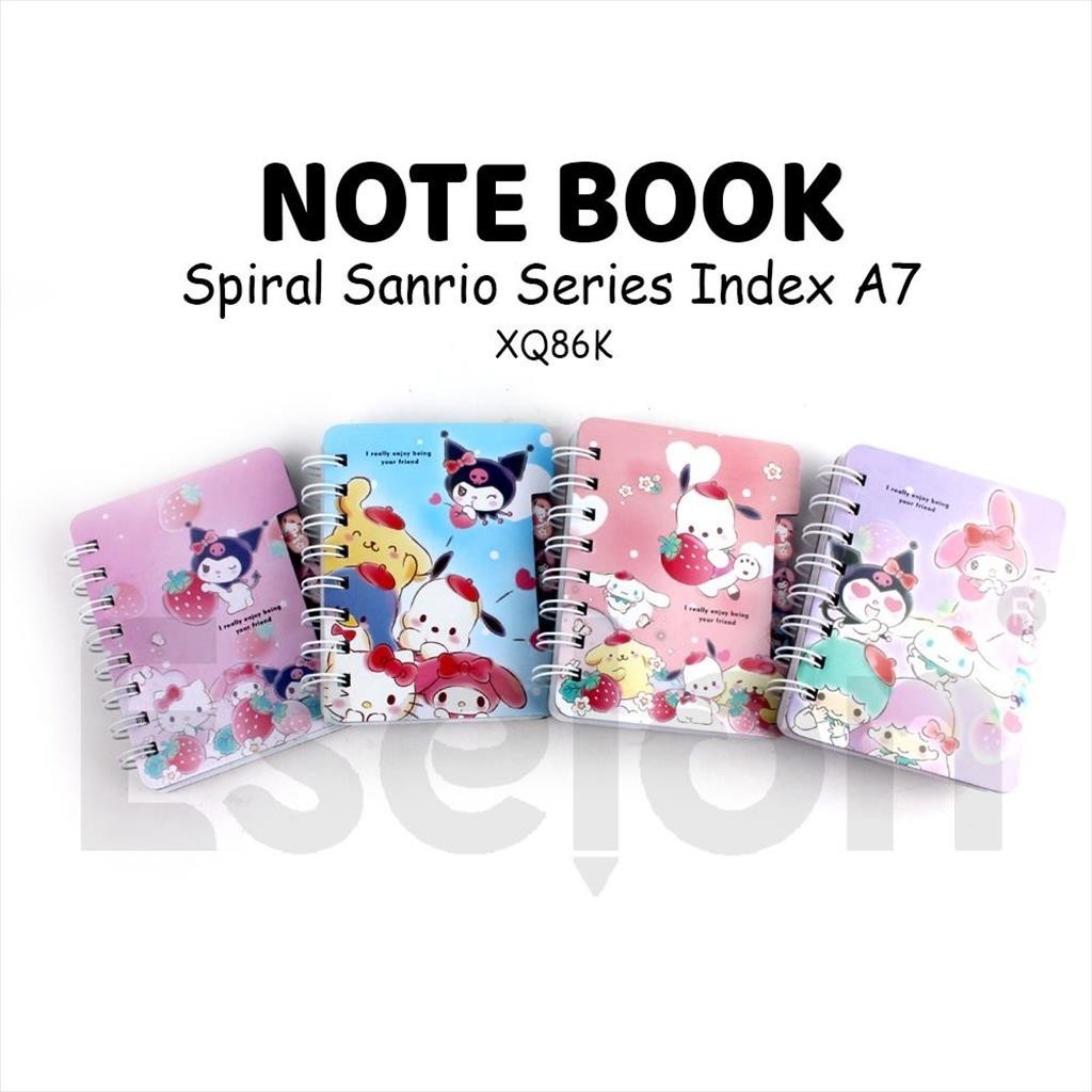 

[ES.JKT] Diary Spiral 86K SANRIO A7/ Notebook Spiral 86K + INDEX A7