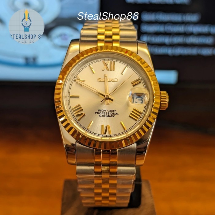 Seiko Mod Datejust Two Tone Roman MOD NH35