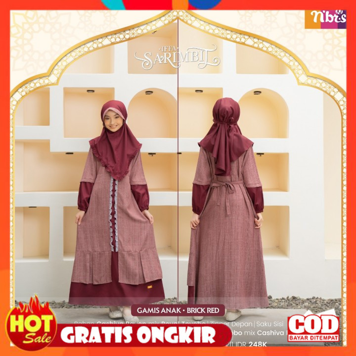 KAIN ADEM HALUS TEBAL / NIBRAS Gamis Anak Iffa Pakaian Muslim Anak Perempuan Gamis Anak Tanggung Set