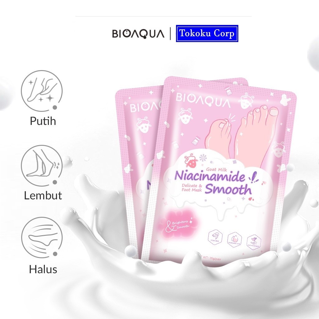 【BPOM】BIOAQUA GOAT MILK NIACINAMIDE BRIGHTENING EXFOLIATOR HAND MASK 35gr