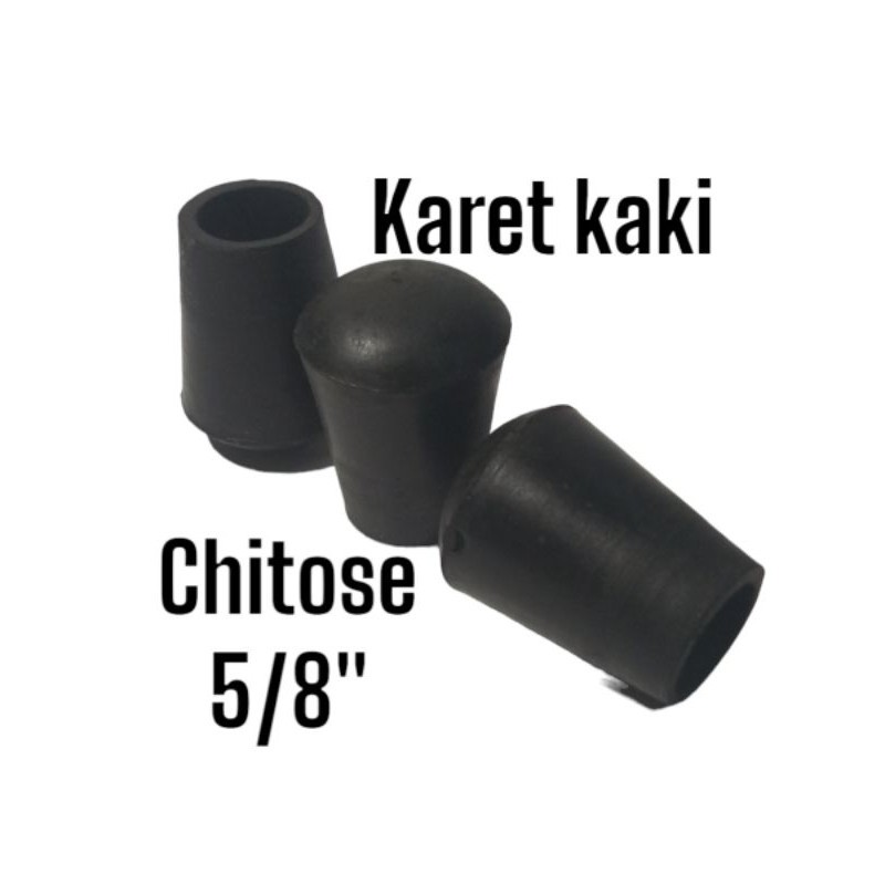 Karet kaki kursi Lipat CHITOSE 5/8 inch model cop bulat tutup pipa besi stainless Sepatu Meja Portab