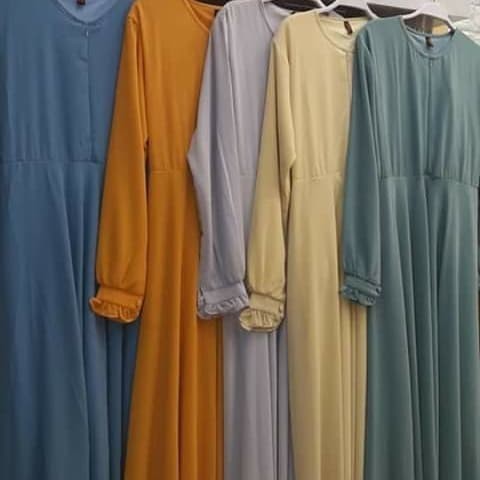 GAMIS SYAR'I POLOS CERUTY BABYDOLL Baju Gamis /Dress Besic Busui - Putih