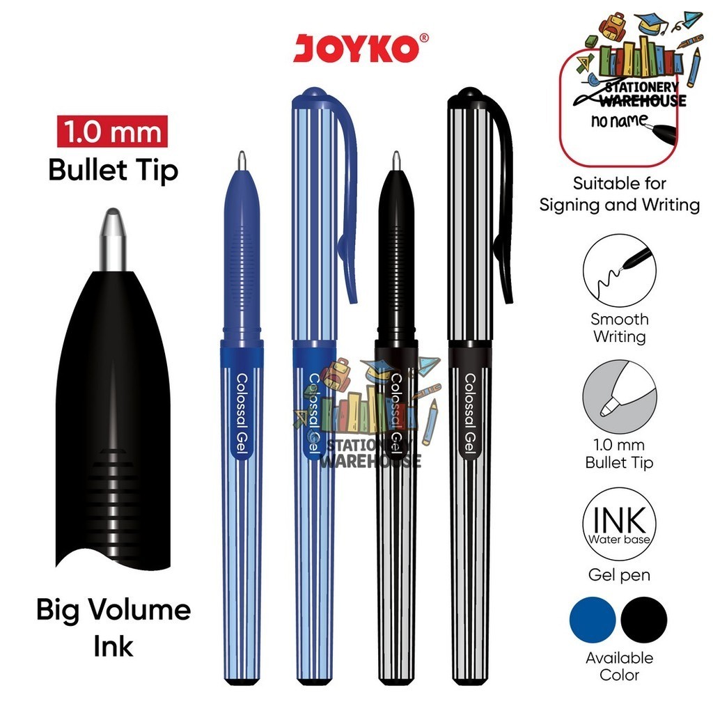 

Gel Pen Pulpen Pena Jel Joyko GP-391 Colossal Gel 1.0 mm