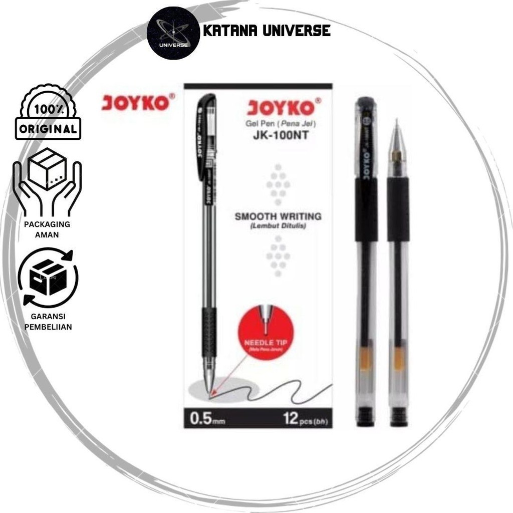 

Gel Pen Pulpen Pena Joyko JK-100NT 0.5 mm Hitam / (1 Pcs)