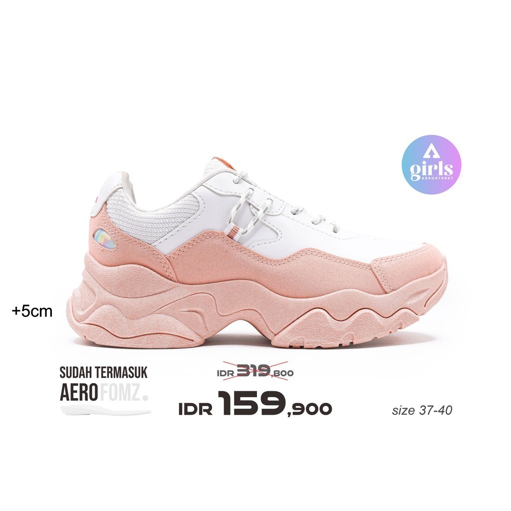 Aerostreet 37-40 Aurora Merah Muda Pastel Merah Muda Pastel Putih - Sepatu Sneakers Casual Sport Pri