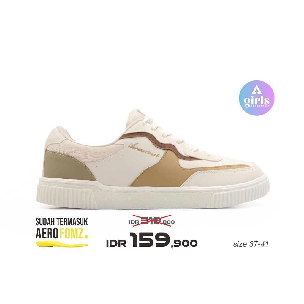 Aerostreet 37- 41 Grace Natural Natural Mocca - Sepatu Sneakers Casual