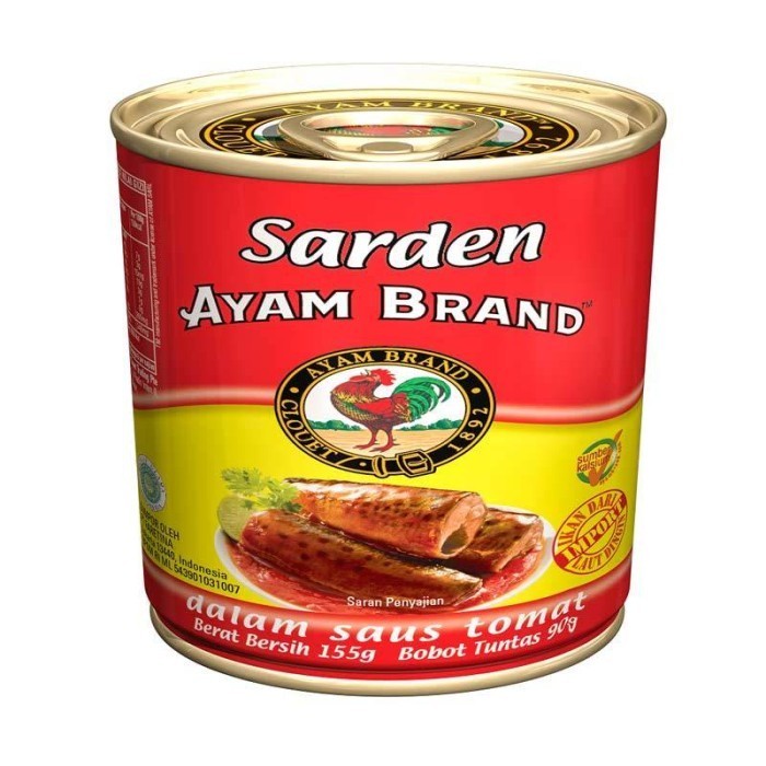 

AYAM BRAND Sarden Bulat Saus Tomat Makanan Kaleng [155 g]