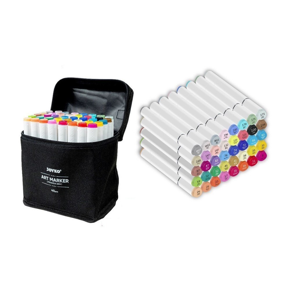 

[SET] Spidol / Brush Pen / Coloring Art Marker / Sketch Marker - Joyko ARMK-66-40 MURAH