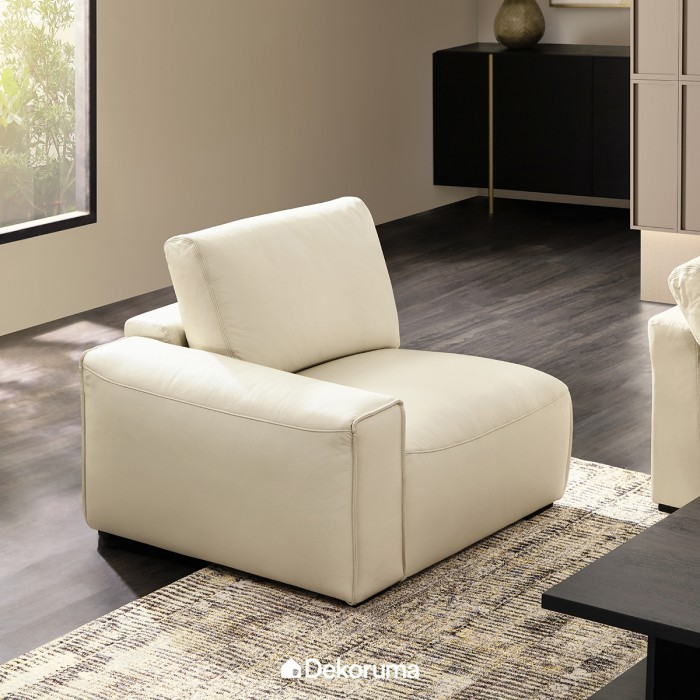 Dekoruma Tenzo WEGNER Sofa L Kanan - Ivory / Sofa Tamu L Minimalis