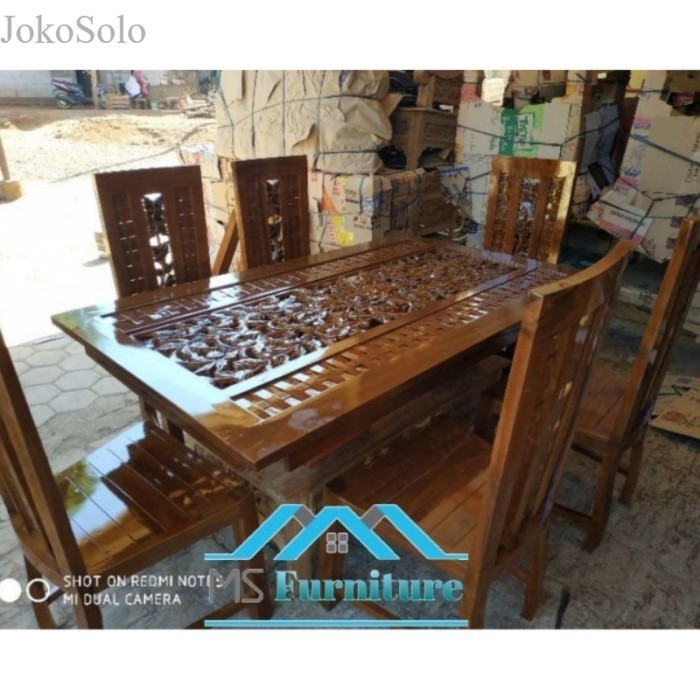 

Kursi Meja Makan Kepang Kayu Jati Solid / Kursi Meja Makan Ukir Jepara murah